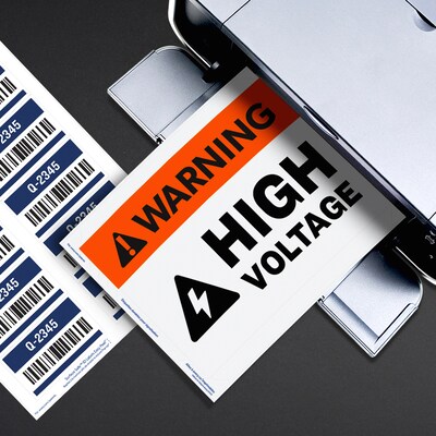 Avery Surface Safe Laser/Inkjet Label Safety Signs, 7" x 10", White, 15 Labels/Pack (61515)
