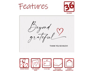 Better Office Thank You Cards with Envelopes, 4 x 6, Multicolored, 36/Pack (64528-36PK)
