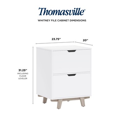 Thomasville Furniture Whitney 2-Drawer Lateral File Cabinet, Letter/Legal Size, 31.25"H x 23.75"W x 20"D, White (SPLS-WHLF-TV)
