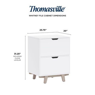 Thomasville Furniture Whitney 2-Drawer Lateral File Cabinet, Letter/Legal, White, 23.75" (SPLS-WHLF-TV)