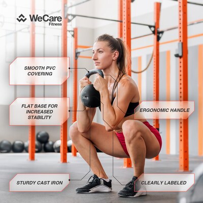 WeCare Fitness Kettlebell, 35 LB Cast Iron (WFN100018)