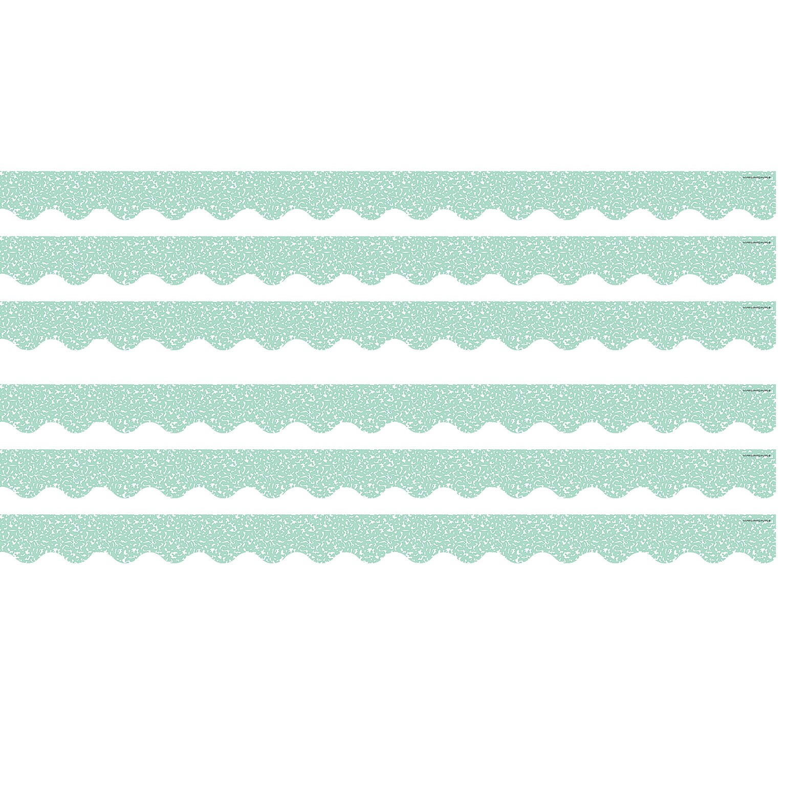 Teacher Created Resources Border Trim, 2.19 x 2.92, Composition Green Scalloped, 12/Pack, 6 Packs/Bundle (TCR9314-6)