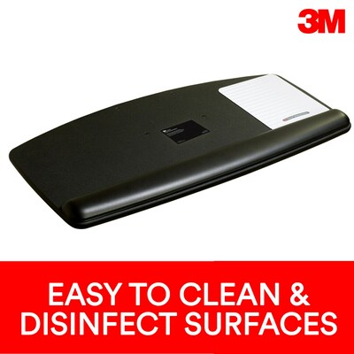 3M Easy Adjust Keyboard Tray with Wrist Rest and Mouse Pad, 23" Track, Black (AKT90LE)