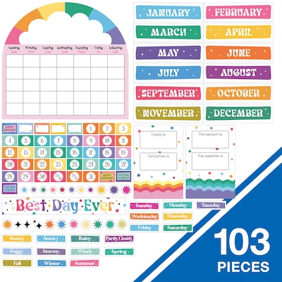 Carson-Dellosa Happily Ever Elementary Retro Remix Calendar Bulletin Board Set (110593)