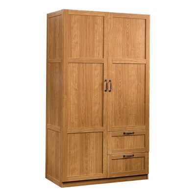 Sauder Select 71H Storage Armoire with 4 Shelves, 2-Drawers, Highland Oak (420063)