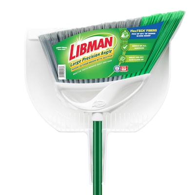 Libman Large Precision Angle 13 Broom with Dust Pan, 4/Carton (248)