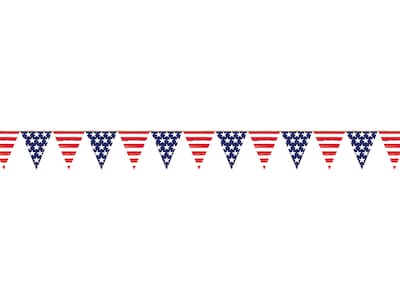 Amscan Fourth of July Stars and Stripes Pennant Banner, Multicolor, 6/Pack (120800)