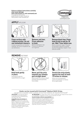 Command Medium Wire Hooks, 2 lb., White, 35/Pack (17065-S35NA)