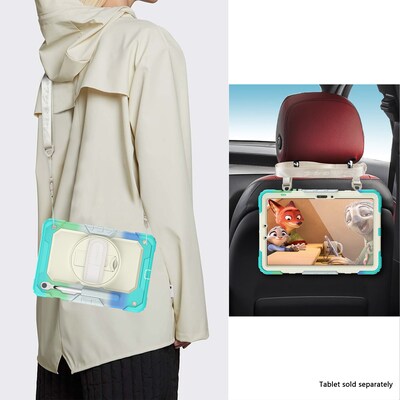 SaharaCase Raider Series Heavy Duty Case with Hand Strap for Galaxy Tab S10 Lite (2025),Tab S10 FE/S9/S9 FE, Iridescent Blue