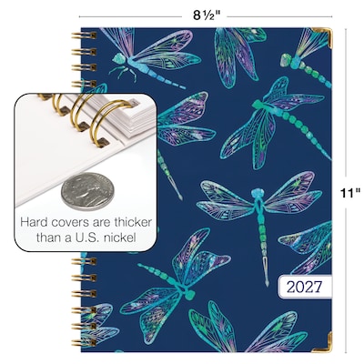 2027 Excello Brands 9" x 11" Weekly & Monthly Standard Planner, Paperboard Cover, Dragonflies (FSHN-CY27-8511-59)