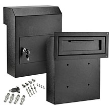 AdirOffice Through-the-Door Safe Locking Drop Box Mailbox with Suggestion Cards, Black (631-06-BLK-P