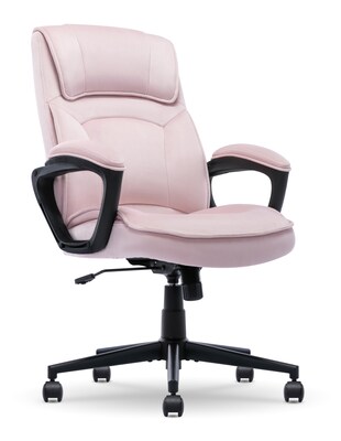 Serta Comfort Classic Ergonomic Velvet Fabric Swivel Executive Chair, Pink (CCHR10005C)