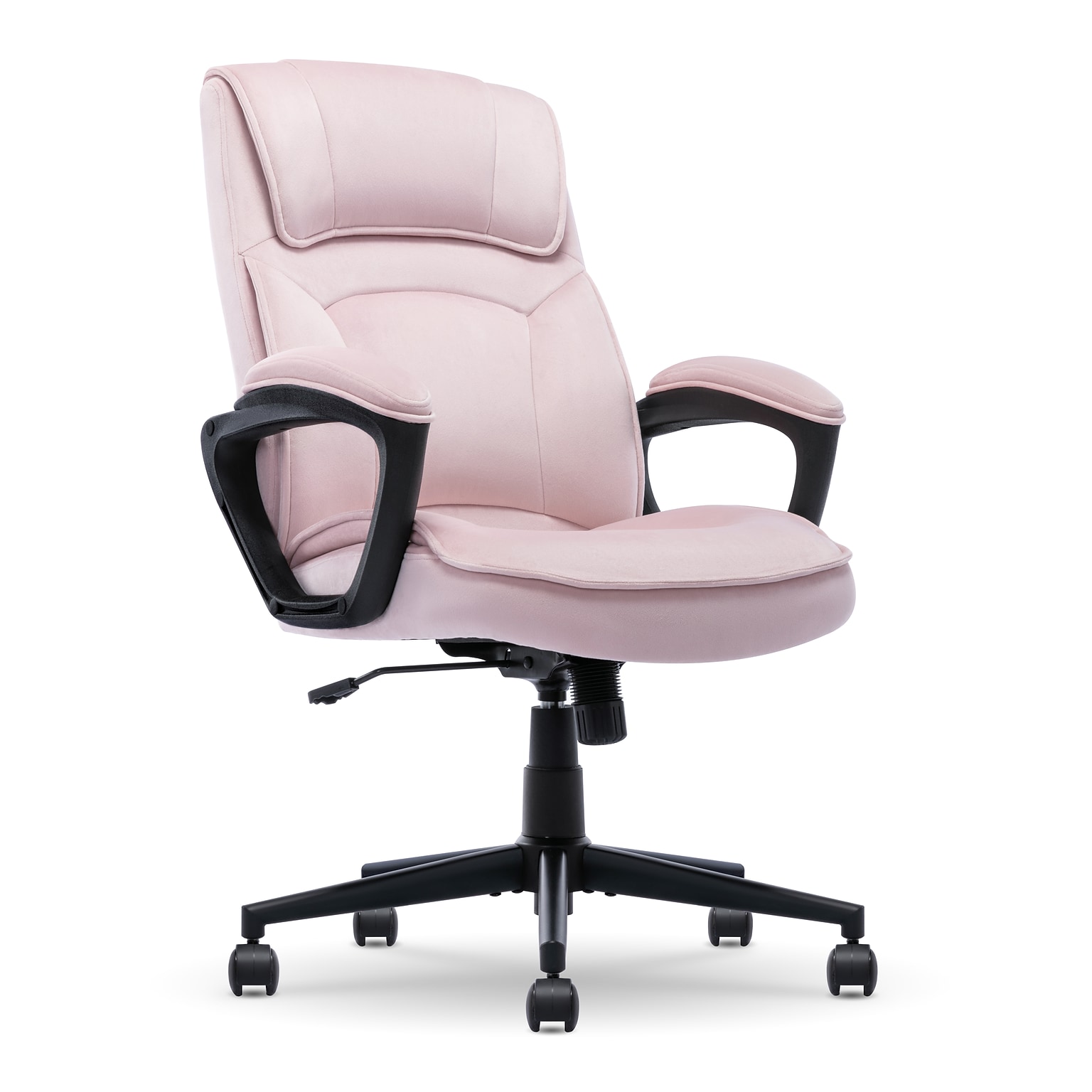 Serta Comfort Classic Ergonomic Velvet Fabric Swivel Executive Chair, Pink (CCHR10005C)