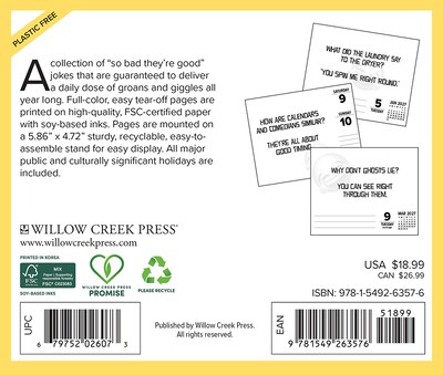 2027 Willow Creek LOL Jokes 5.4 x 6.2 Day-to-Day Calendar (63576)