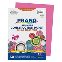 Prang 9 x 12 Construction Paper, Hot Pink, 50 Sheets/Pack (P9103-0001)