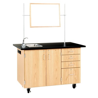 Diversified Woodcrafts Oak Wood Demonstration Center with Sink and Fixtures (4342K)