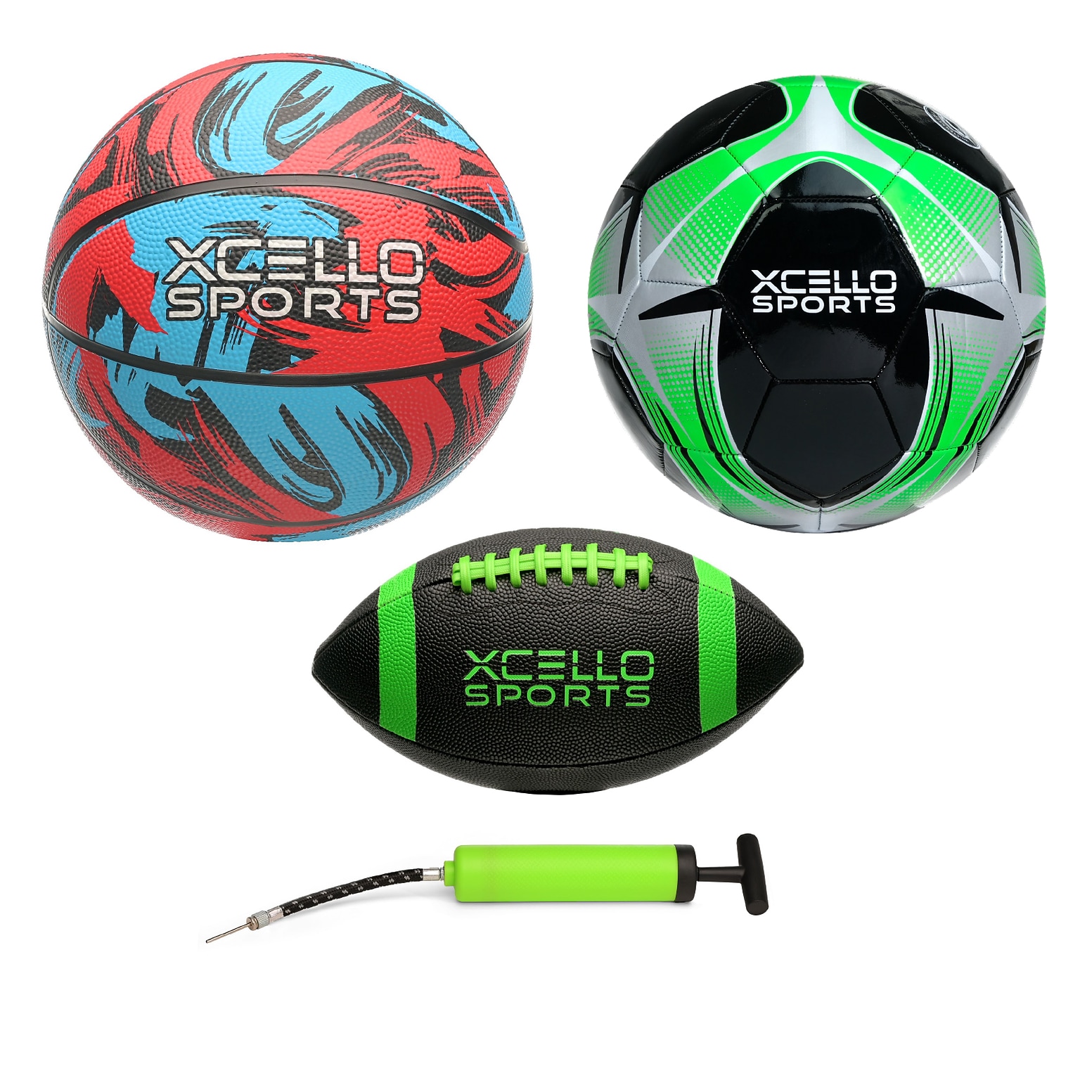 Xcello Sports Multisport 3-Ball Assortment Set, Assorted Colorful Colors (XS-MULTI-3-AST2)