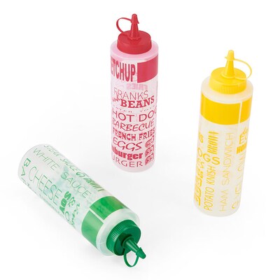 Farberware Condiment Squeeze Bottles, 14 oz., Assorted Colors, 3/Pack (5289411)