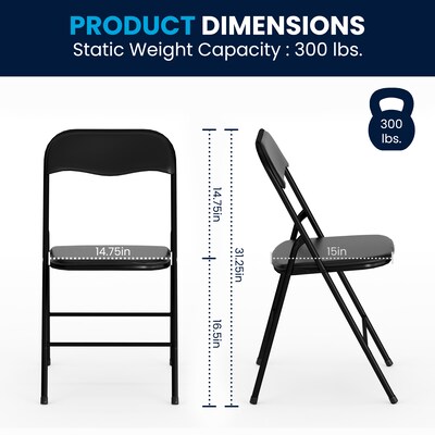 Flash Furniture Madison Folding Table Set, 33.5" x 33.5", Black (JB1)