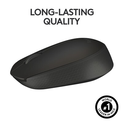 Logitech M170 Wireless Ambidextrous Optical Mouse, Black (910-004940)