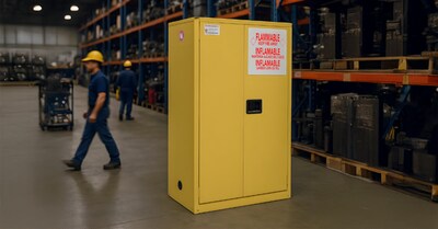 FireKing Flammable Liquids Steel Storage Cabinet, 60 gal, Manual Close, Yellow (SC60-MC-Y)