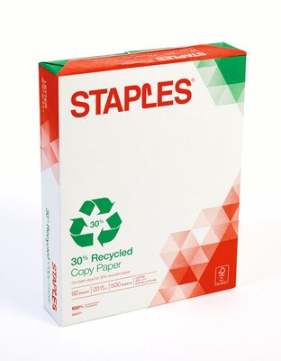 30% Recycled Copy Paper, 8 1/2 x 11, White, 500/Ream (112350/1542)