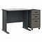 Bush Business Furniture Cubix 36W Desk with Mobile File Cabinet, Slate/White Spectrum (SRA024SLSU)