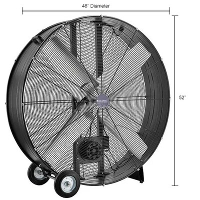 Global Industrial 48" Portable Drum Blower Fan, 19500 CFM, 1-1/2 HP, 1 Phase (600555)