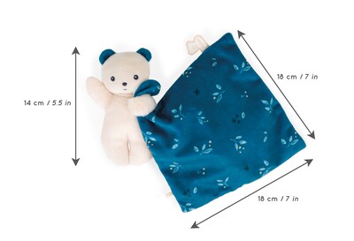 Kaloo Carré Douceur Doudou Comforting Blanket Bear, Night Owl (JNDK972004)