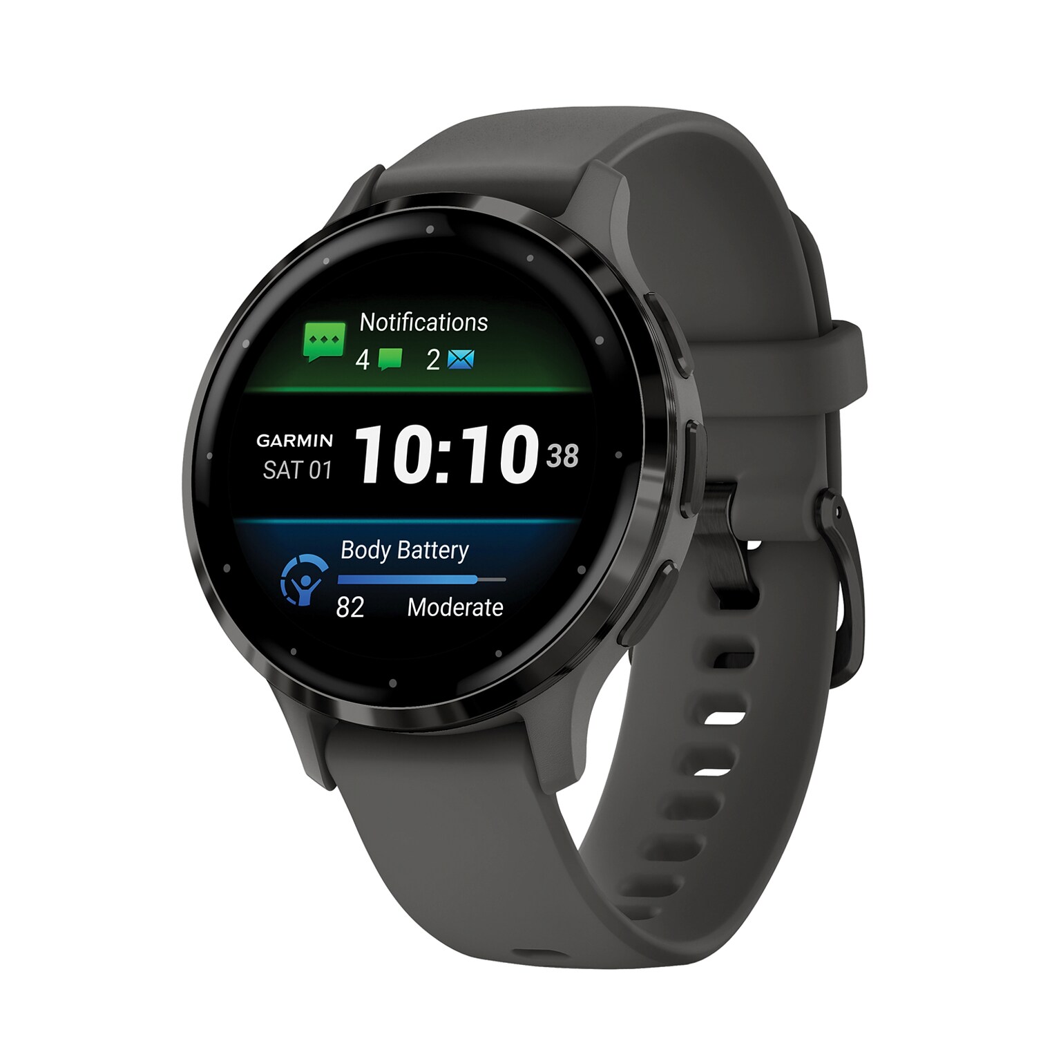 Garmin Venu 3S Smartwatch, GPS, 41mm, Pebble Gray Silicone Band (010-02785-00)