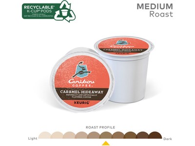 Caribou Coffee Caramel Hideaway Coffee Keurig K-Cup Pods, Medium Roast, 96/Box (736685CT)