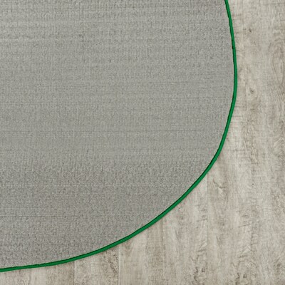 Joy Carpets Just Kidding Polyester 12' x 7'6" Oval Machine Tufted Rug, Green (623SS-02)