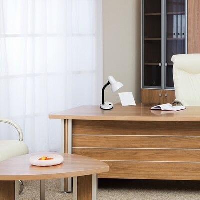 Simple Designs Basic LED Desk Lamp, 14.25", White (LD1003-WHT-LB)