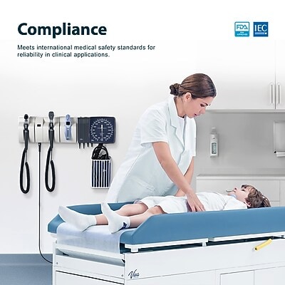 Viva Comfort Integrated Diagnostic Wall System w/Ophthalmoscope, Otoscope, Thermometer, Sphygmomanometer, Specula Dispenser