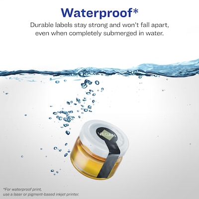 Avery Laser/Inkjet Decorative Edge Waterproof Multipurpose Labels, 4  x 1.5, White, 80/Pack (94116)