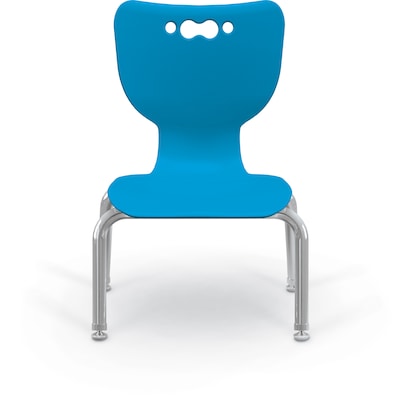 MooreCo 10" Hierarchy Student Chair with 4 Legs, Blue/Chrome Base (703673561655)