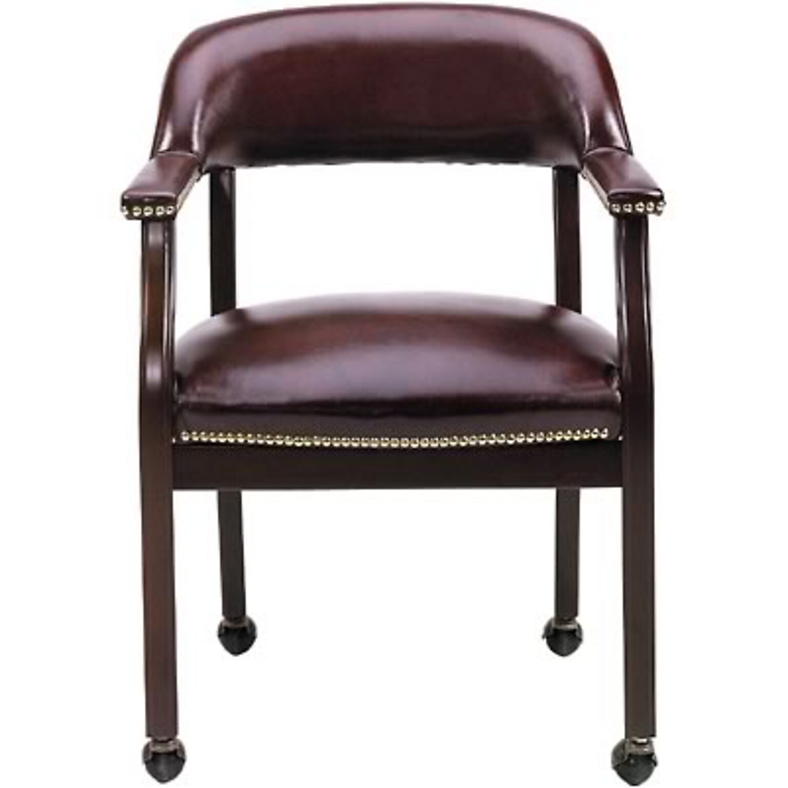 Boss® Captains Guest Armchair; With Casters, Burgundy