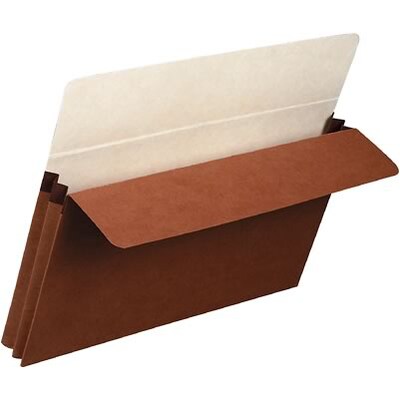 Quill Brand® Reinforced File Pocket, 1 3/4" Expansion, Letter Size, Brown, 25/Box (7Q1514)