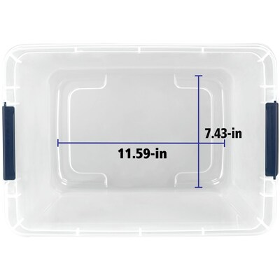 Home Logic 29 Qt. Latch Lid Storage Tote, Clear/White, 6/Pack (7102-010000044)