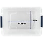 Home Logic 29 Qt. Latch Lid Storage Tote, Clear/White, 6/Pack (7102-010000044)