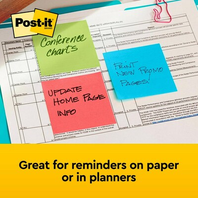 Sticky Notes 3x5 inch Bright Colors Self-Stick Pads 8 Pads/Pack 50  Sheets/Pad Total 400 Sheets