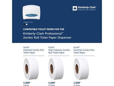 Kimberly-Clark Professional Jumbo Roll Toilet Paper Dispenser with Stub Roll, White (09508)