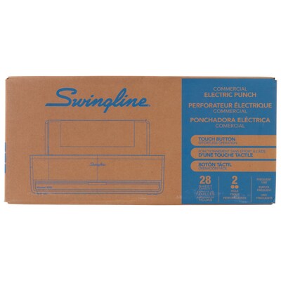 Swingline® Commercial Electric 2-Hole Punch, 28 Sheet Capacity, Black(A7074532)