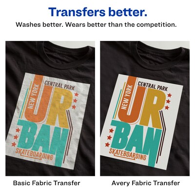 Avery Printable Heat Iron On Transfer Paper for Dark Fabrics, 8-1/2 x 11 (3279)