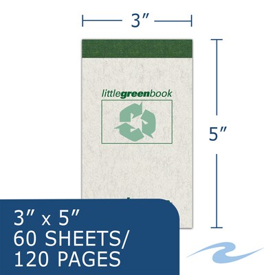 Roaring Spring Paper Products Little Green Book, Gray Cover, Narrow Ruled, 3 x 5, White Paper, 60 Sheets