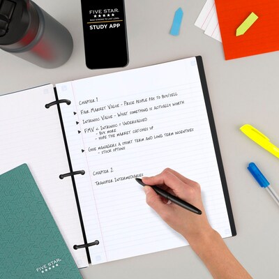 Five Star Flex 5-Subject Subject Notebooks, 8.5" x 11", College Ruled, 150 Sheets, Assorted (08128)
