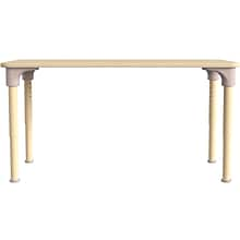 Flash Furniture Bright Beginnings Hercules Rectangular Table, 47 x 24, Height Adjustable, Beech (M