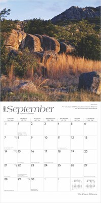 2025 BrownTrout Oklahoma Wild & Scenic 12" x 12" Monthly Wall Calendar (9781975475482)