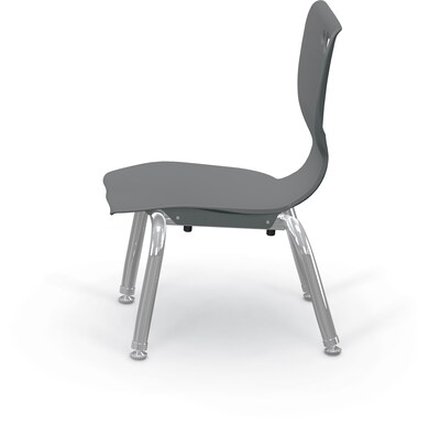 MooreCo 10" Hierarchy Student Chair with 4 Legs, Grey/Chrome Base (703673561723)