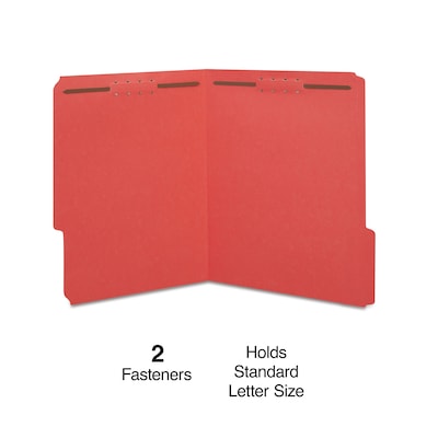 Staples® Reinforced Classification Folders, 2 Expansion, Letter Size, Red, 50/Box (TR18345)